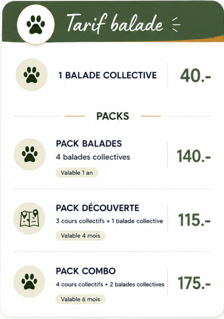 Tarifs ACE des balades collectives