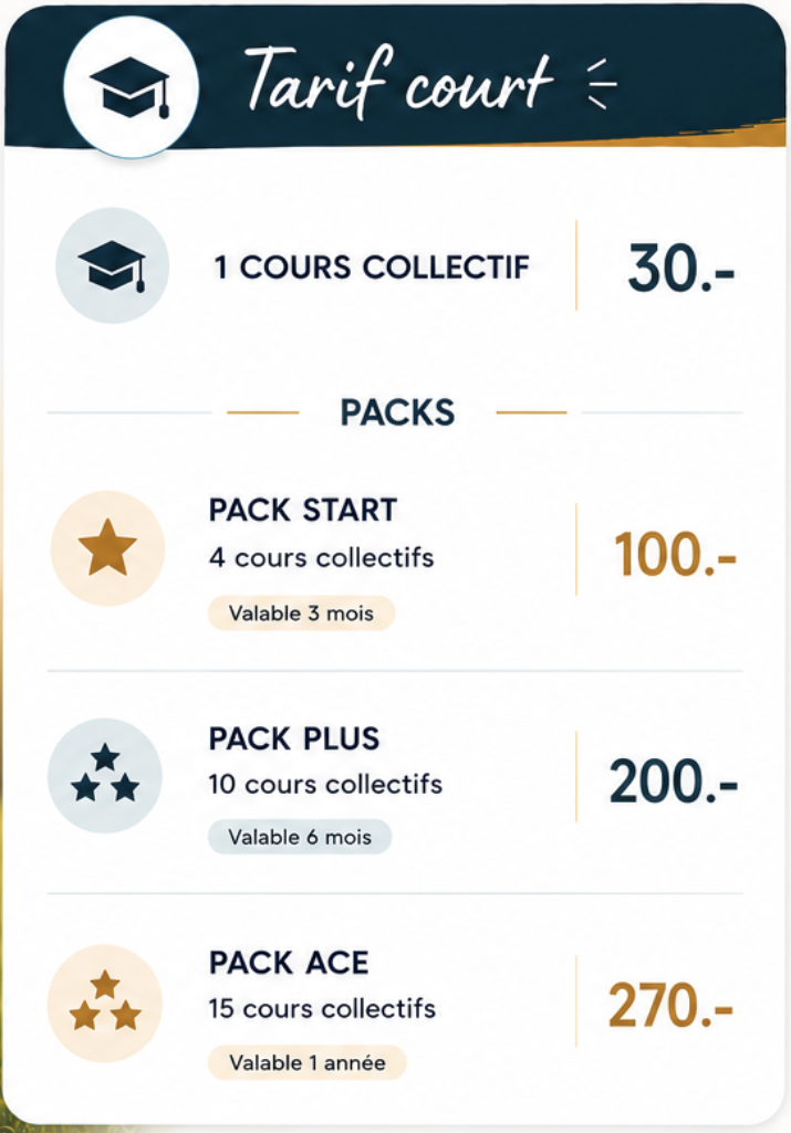 Tarifs ACE des cours collectifs